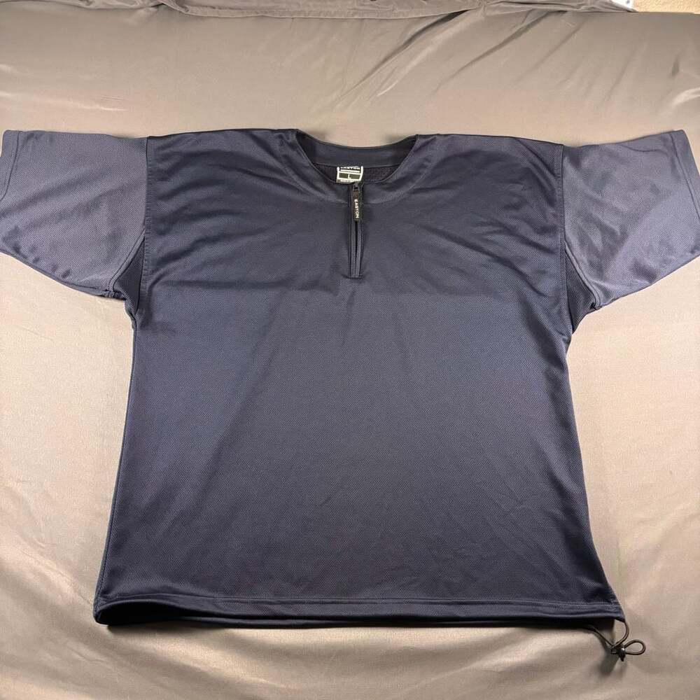 Easton Batting Practice Jersey Pullover Mens Size L Navy Mesh Baseball Jacket